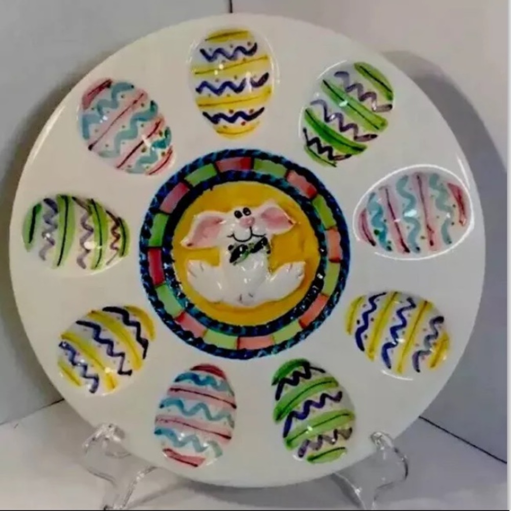 Ariela Bunny Ceramic Deviled Egg Server Plate Box